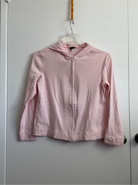Vintage Comfy USA Light Pink Zip-Up Hooded Jacket Made in USA